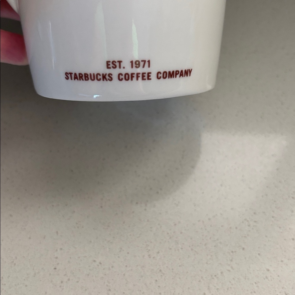 Starbucks VENTI 20 PUNCES White Mug with Red Accents - Picture 3 of 5